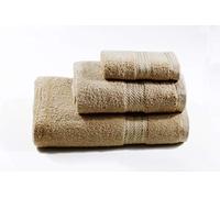 Bentley Priory Linens Supreme 3 piece Matching Towel Set for Bathroom 500GSM Super Soft Cotton Pack contains 1 face flannel, 1 hand towel, 1 bath towel Absorbent and Quick Dry towels (LATTE)