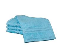 Bentley Priory Linens Supreme Face Flannels for Bathroom 500GSM Super Soft Combed Cotton Pack of 4 Absorbent and Quick Dry Face Cloth Flannel Towels Set 30 x 30cm (Bright Blue Combed Cotton)