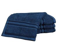 Bentley Priory Linens Supreme Face Flannels for Bathroom 500GSM Super Soft Combed Cotton Pack of 4 Absorbent and Quick Dry Face Cloth Flannel Towels Set 30 x 30cm (NAVY BLUE)