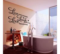 Bentleys Bargain Warehouse PVC Live Every Moment, Laugh Every Day, Love beyond Words Letters Removable Room Art Mural Wall Sticker Decal with 2x Butterfly Wall Quote Art for Home