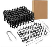 BeNtLi 12-Pack Anti-Spiked Plastic Cat Poop Mats, Spiny Pet Barrier Deterrent Mesh Pads, Cat Poop Dig Stopper Fence with Spiked Strips, Indoor/Outdoor Garden Mats