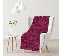 BEntLi Blanket,Warm Flannel Blanket Throw/Blanket Bed Throw for Sofa Office 102X 76 cm,Love Leopard Leopard Print In Hot Pink