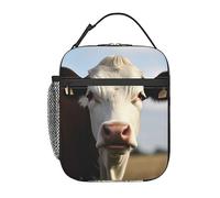 BeNtli Cute Cow Print Lunch Bag,Insulated Lunch Box Lunch Tote Bag Picnic Lunch Box for Work School Picnic