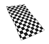 BeNtli Hand Towels, Black And White Checkered Bathroom Towel Microfiber Soft Face Towels 40×70 CM for Bathroom Gym