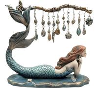 BeNtLi Mermaid Jewelry Stand, Fairy Tale Style Desktop Ornaments, Marine Themed Jewelry Display Stand, For Earrings, Necklaces, Bracelets (C)