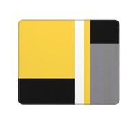 BeNtli Mouse Pad,Yellow Gray Black White Block,Non-Slip Rubber Base Mousepad,waterproof Mouse Mat 12×10 Inch Work Office