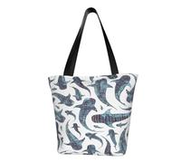 BeNtli Shoulder Bag, Canvas Tote Large Bag Women Casual Handbag Reusable Shopping Bags,Whale Shark