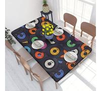 BeNtli Tablecloth,Waterproof Fitted Table Cloth Elastic Edged Table Cover 4FT for Kitchen,Vinyl Records Music Album