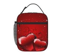 BeNtli Valentines Glitters Love Hearts Printed Lunch Bag,Insulated Lunch Box Lunch Tote Bag Picnic Lunch Box for Work School Picnic