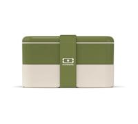 monbento - Bento Lunch Box MB Original Olive Recycled Made in France - 2 Leakproof Compartments - Lunch Box Perfect for Work/Picnic/Lunch Packing - BPA Free - Food Grade Safe Food Containers - Khaki