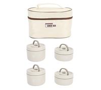 Bento Box Adult Lunch Box Set,Insulated Lunch Container,304 Stainless Steel Sealed Multifunction Portable Round Thermal Bento Box with Thermal Bag, Food Containers for Adults Teens Kids(Beige type3)