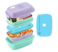 Bento Box for Kids and Adults - Perfect Lunch Box with Compartments for Packed Lunch - Plastic Leakproof Lunch Boxes for Pack Lunch with Built-in Removable Ice Pack- Microwave and Dishwasher Safe