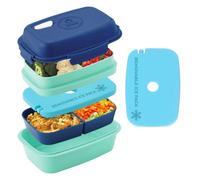 Bento Box for Kids and Adults - Perfect Lunch Box with Compartments for Packed Lunch - Plastic Leakproof Lunch Boxes for Pack Lunch with Built-in Removable Ice Pack- Microwave and Dishwasher Safe