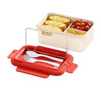 Bento Boxes for Adults - Bento Lunch Box For Women & men With Spoon & Fork - Durable Perfect Size for On-the-Go Meal, BPA-Free and Food-Safe Materials (red, 1100ML)