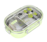 Bento Boxes for Student, 650ML Thermal Insulation Bento Lunch Box with Spoon, Leak Proof Meal Prep Container Stainless Steel Food Containers for On-the-Go Meal and Snack Packing (Green)