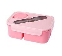 Bento Lunch Box ,1200ml Salad Bento Box with 3 Compartments and Cutlery, Food Container Box for Rice, Sandwiches, Bread, Butter, Fruit, Snack, Salad, Microwave Freezer & Dishwasher Safe (PINK)