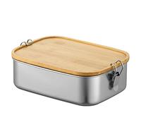 Bento Lunch Box Adults Kids,Stainless Steel BPA Free Food containers with Wood lids Breakfast Box Perfect for School picnics Travel (1200 ml)