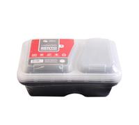 Bento Lunch Boxes - 2 Compartment, Plastic - Case of 96 - For Meal Prep, Lunches & Takeout
