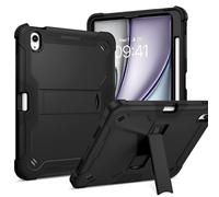 BENTOBEN Case for Air 11 Inch M3 (2025) / M2 (2024), iPad Air 7/6/5/4th Generation (2022/2020), Heavy Duty Hard PC Soft Silicone Shockproof Protective Case with Built-in Stand/Pencil Holder, Black