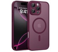 BENTOBEN Case for iPhone 16 Pro Max with Magnetic Case Translucent Matt Anti-Fingerprint Mobile Phone Case Back Thin Shockproof Protective Case for iPhone 16 Pro Max 6.9 Inch Dark Red