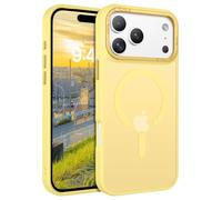 BENTOBEN Case for iPhone 17 Pro Max [Compatible with Mag- Safe] Magnetic for iPhone 17 Pro Max Case Translucent Matt Anti-Fingerprint Mobile Phone Case Back Shockproof Protective Case Yellow