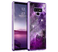 BENTOBEN for Galaxy Note 9 Case, Slim Fit Glow in The Dark Shockproof Hybrid Hard PC Soft TPU Bumper Drop Protective Girls Women Men Phone Cover for Samsung Galaxy Note 9 6.4", Purple Galaxy