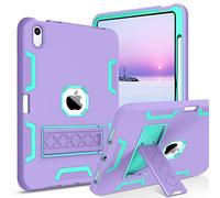 BENTOBEN for iPad 10th Gen Case, 10.9 inch iPad Case, Slim Fit Kickstand Shockproof Rugged Protection Soft Silicone Bumper Drop Protective Kids Cover, Purple/Mint