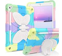 BENTOBEN for iPad 9th 8th 7th Generation Case Kids, 2 Layer Heavy Duty Bumper Rugged Shockproof Full Body Protective Case with Butterfly Stand Pencil Holder, iPad 10.2 inch Case 2021/2020/2019 Green