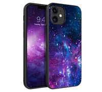 BENTOBEN for iPhone 12 Case iPhone 12 Pro Case Nebula, Glow in the Dark Hybrid Hard PC Soft Rubber Bumper Protective Purple Nebula Pattern Silicone Phone Cases for iPhone 12/12 Pro 6.1 Inch, Purple