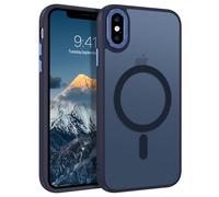 BENTOBEN for iPhone X/XS Case Magnetic [Compatible with MagSafe], Translucent Matte Back Anti-yellow Slim Soft TPU Military Grade Shockproof Women Men Protective Phone Cover for iPhone X/XS, Deep Blue