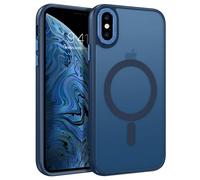 BENTOBEN for iPhone XS Max Case Magnetic [Compatible with MagSafe],Translucent Matte Anti-yellow Slim Soft TPU Military Grade Shockproof Women Men Protective Phone Cover for iPhone XS Max, Deep Blue