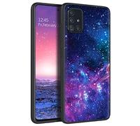 BENTOBEN for Samsung A71 Case, Samsung A71 Case Nebula, Slim Glow in the Dark Hard PC Soft Rubber Bumper Protective Purple Nebula Space Pattern Silicone Phone Cases for Samsung Galaxy A71, Purple