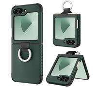 BENTOBEN for Samsung Galaxy Z Flip 6 5G Case with Ring, Heavy Duty 2 in 1 Full Body Rugged Galaxy Z Flip6 Case Girls Women Boy Men Shockproof Protection Cover for Samsung Z Flip 6 6.7”,Midnight Green