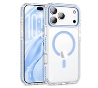 BENTOBEN Magnetic Case for iPhone 18 Pro Max, Blue Bumper, Clear | Compatible with MagSafe, Transparent Anti-yellow, Military Grade Protection, Girly Women Cute Case for 18 pro max, Glacier