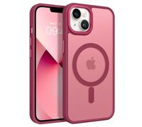 BENTOBEN Magnetic for iPhone 13 Case & iPhone 14 Case [Compatible with Magsafe] Translucent Matte Phone Case iPhone 13/14 Slim Shockproof Women Men Protective Cover for iPhone 13/14 6.1", Wine Red