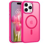 BENTOBEN Magnetic for iPhone 15 Pro Case [Compatible with MagSafe] [12 FT Military Grade Drop Protection] Slim Translucent Matte Shockproof Anti-Fingerprint Girl Phone Case Summer Color, Hot Pink