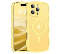 BENTOBEN Magnetic for iPhone 16 Pro Case, Cute Wavy [Full Camera Protection][Compatible with MagSafe] Matte Anti-Slip Bumper Women Girls Boys Protective Cover for 16 Pro 6.3" 2024, Butter Yellow