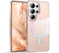 BENTOBEN Magnetic for Samsung Galaxy S26 Ultra Case 2026, Cute Clear Sparkly Glitter Anti-Yellowing Slim Bumper Compatible with Magsafe Shockproof Protective Transparent Phone Cover 6.9", Clear Gold