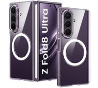 BENTOBEN Magnetic for Samsung Galaxy Z Fold 8 Ultra Case Clear [Full Body Hinge Protection] [Fit for Magsafe] Slim Thin Rugged Shockproof Protective, Anti-yellow Phone Cover for Fold8 8.0",Clear White