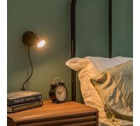 Benton Single Adjustable Plug In Spotlight Wall Light with LED Bulb ValueLights Black One Size