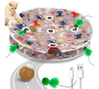 BENTOPAL Cat Toys for Indoor Cats, Interactive Ball & 9 Holes Play Mat, Hide-n-S xercise Game, Automatic Ball in Pouch, Mouse Squeaky Stimulating Toy, Motion Activated Kitten Enrichment Toys