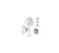 Benvivy 20X Magnifying Mirror with Light, Rechargeable 4000mAh Lighted Makeup Mirror with Magnification, Adjustable Height, 3 Color Modes, 2-Sides Vanity Mirrors for Desk Bathroom Bedroom, White