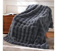 BENVWE Faux Fur Throw Blanket, Soft, Cozy and Thick, Polyester, 51x63 Inches, Graphite Gray