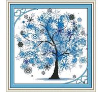Benway Counted Cross Stitch Blue Lucky Tree 14 Count 41X41cm