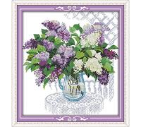 Benway Counted Cross Stitch Kit Lilacs In Vase 14 Count 52x55 CM