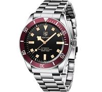 Benyar Automatic Men’s Watches Luxury Waterproof Business Mechanical Homage Wrist Watch for Men Stainless Steel Bracelet (5179 Red)
