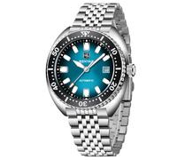 BENYAR Automatic Watches for Men Analog Stainless Steel Mechanical Watch, 50M Waterproof Calendar Luminous Business Men's Wrist Watches, Ice Blue