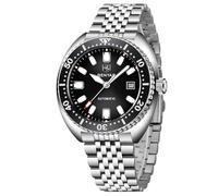 BENYAR Automatic Watches for Men Analog Stainless Steel Mechanical Watch, 50M Waterproof Calendar Luminous Business Men's Wrist Watches, Black