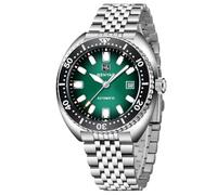 BENYAR Automatic Watches for Men Analog Stainless Steel Mechanical Watch, 50M Waterproof Calendar Luminous Business Men's Wrist Watches, Green