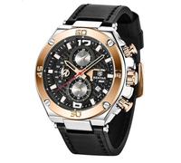 BENYAR Men's Watch Chronograph Quartz Movement Waterproof Wrist Watches for Men with Leather Strap Fashion Style Business Gift